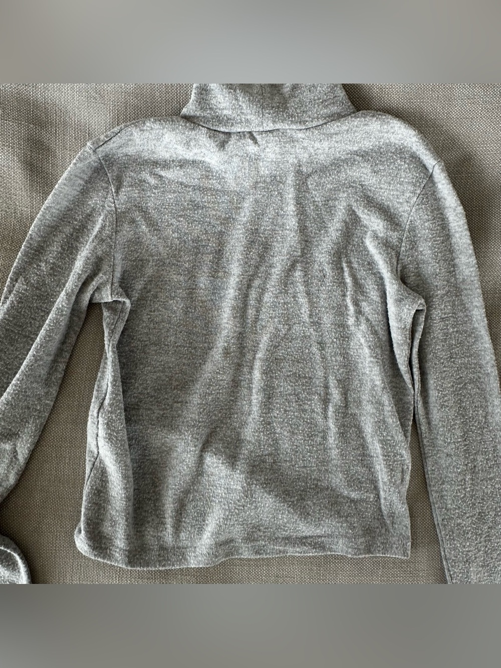 Zara Soft Knit Mock Neck Top | Heather Grey | Medium - Picture 5 of 6